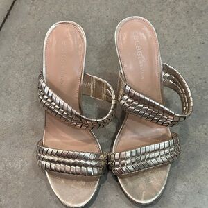 BCBGeneration Metallic Gold Heeled Sandals